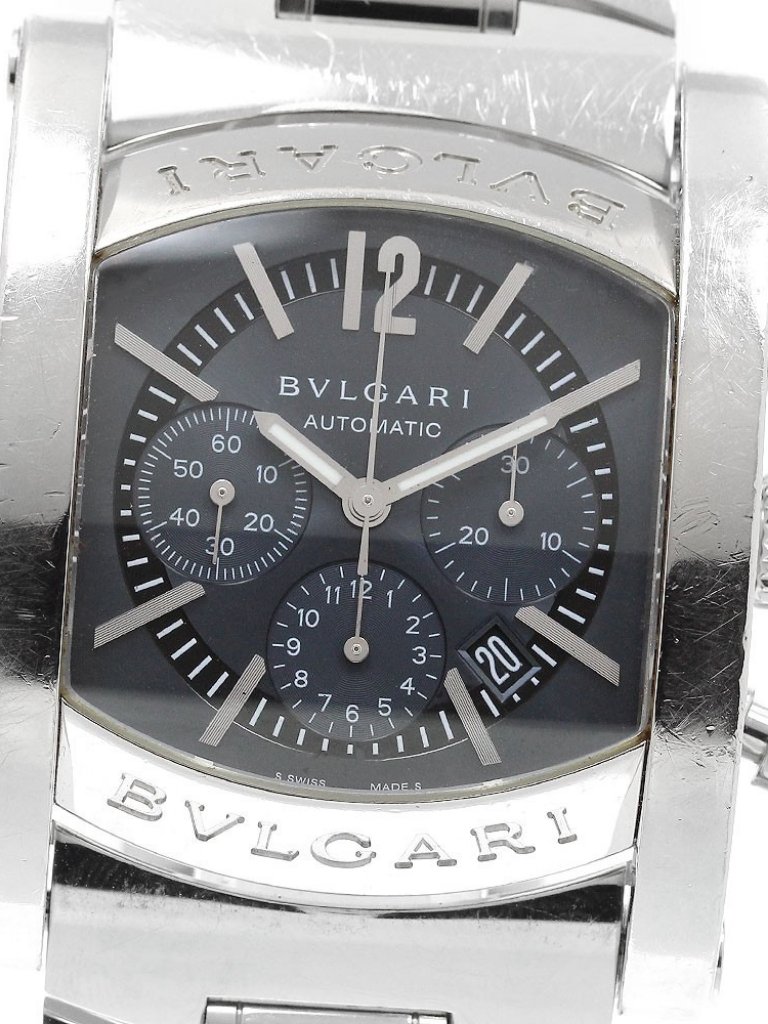 Bvlgari Assioma Aa44sch Chronograph Date Navy Dial Automatic Mens Watch